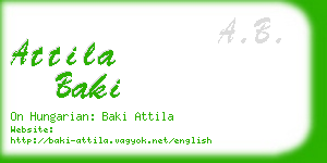attila baki business card